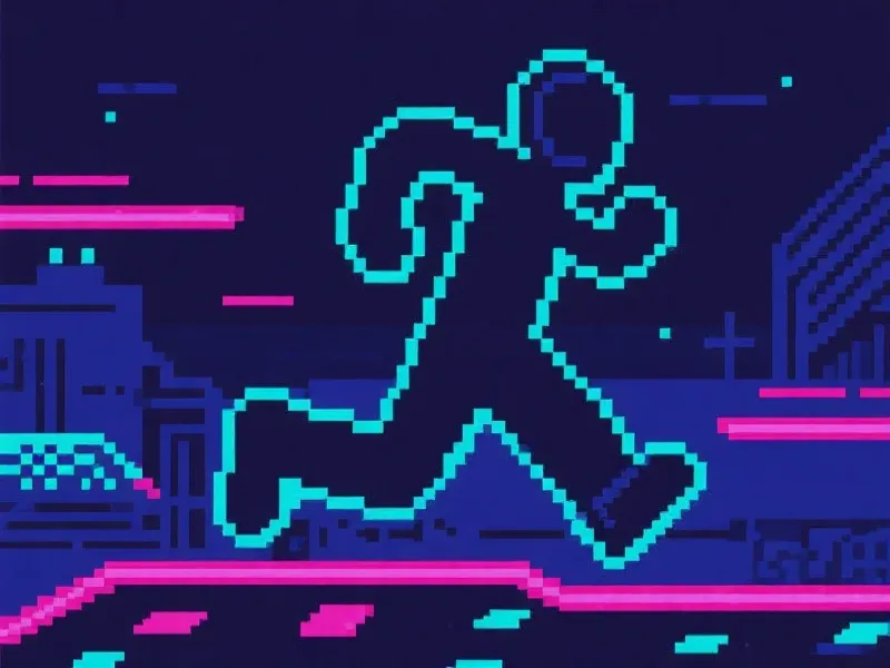 复古像素跑酷示意图